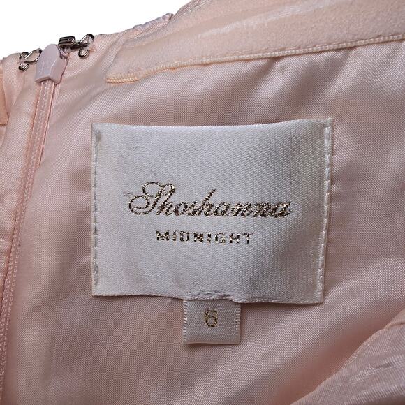 Shoshanna Blush Pink Lace Franklin Midi Dress Strapless Cocktail Formal Gown 6 - Picture 3 of 8